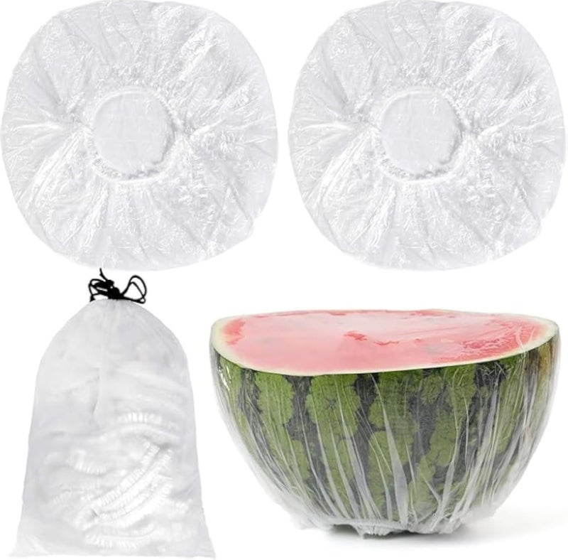 أغطية تخزين طعام مرنة (100 قطعة) - أغطية قابلة لإعادة الاستخدام قابلة للتمدد لحاويات المطبخ